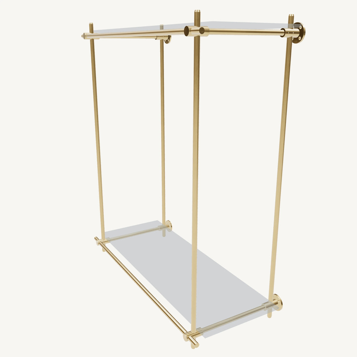 Wall-Mounted Brass Shelving System