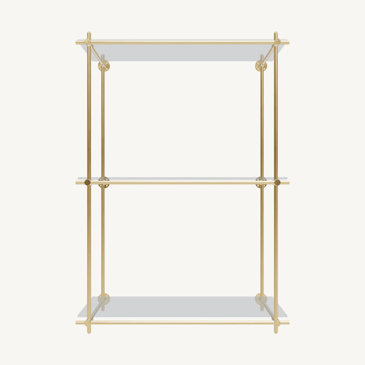 Wall-Mounted Brass Shelving System