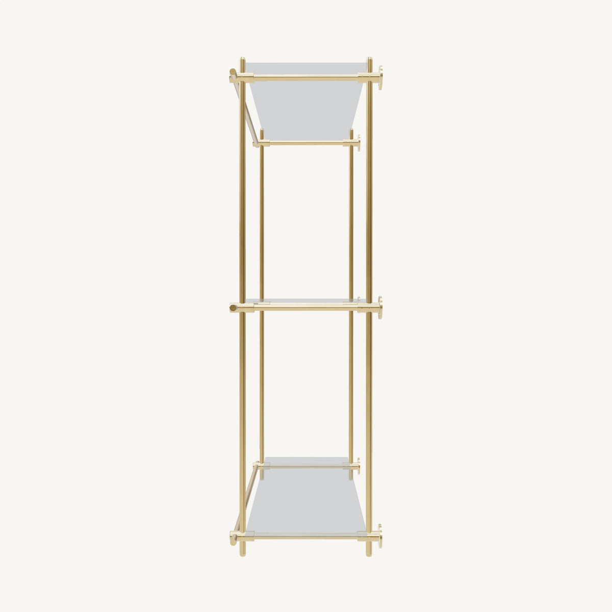 Wall-Mounted Brass Shelving System