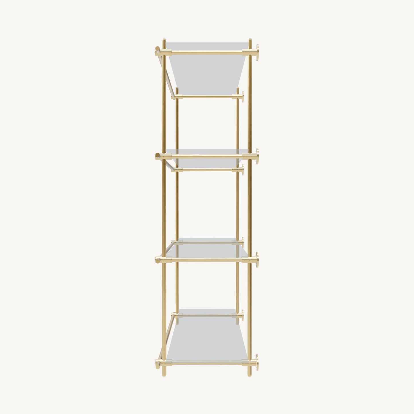 Wall-Mounted Brass Shelving System