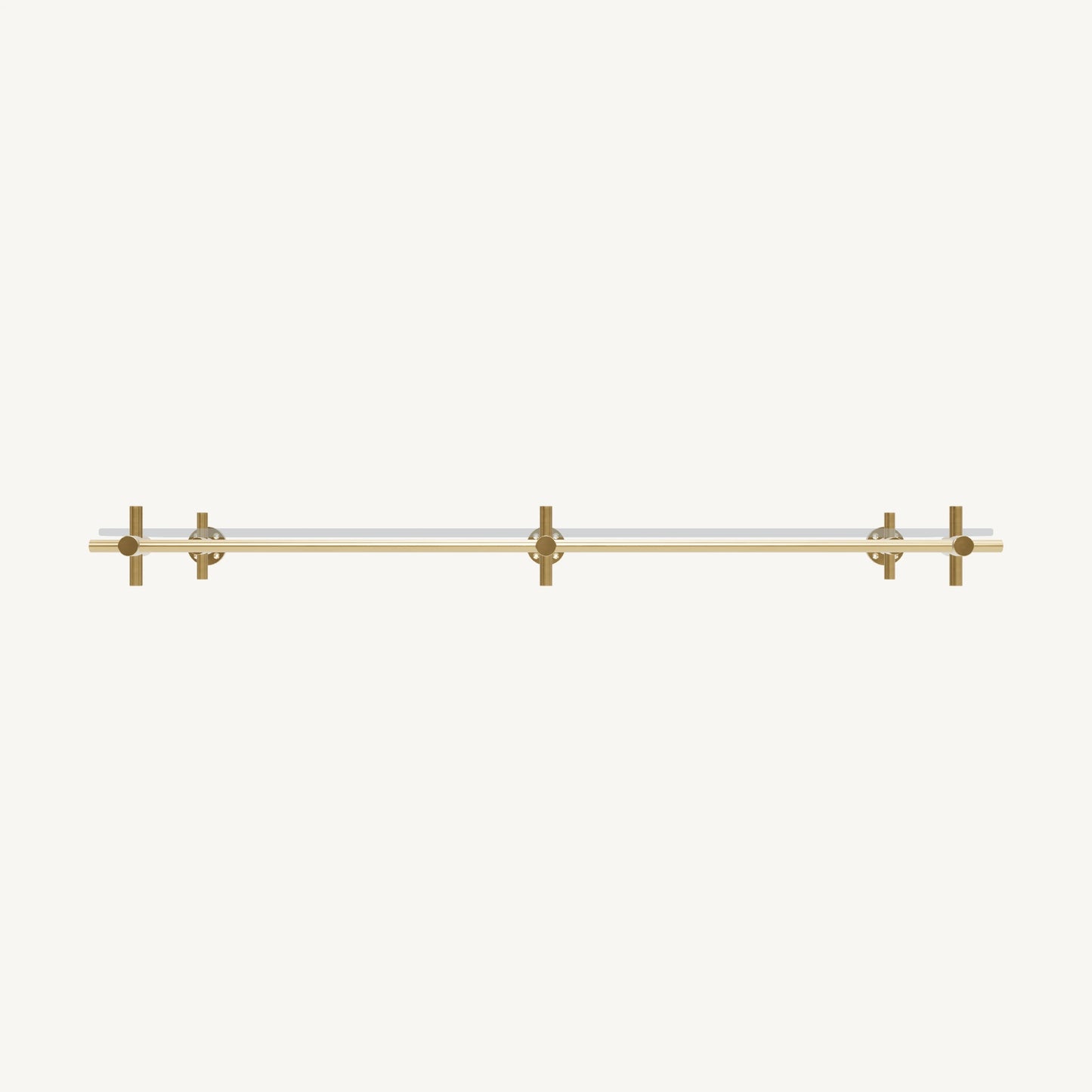 Wall-Mounted Brass Shelving System