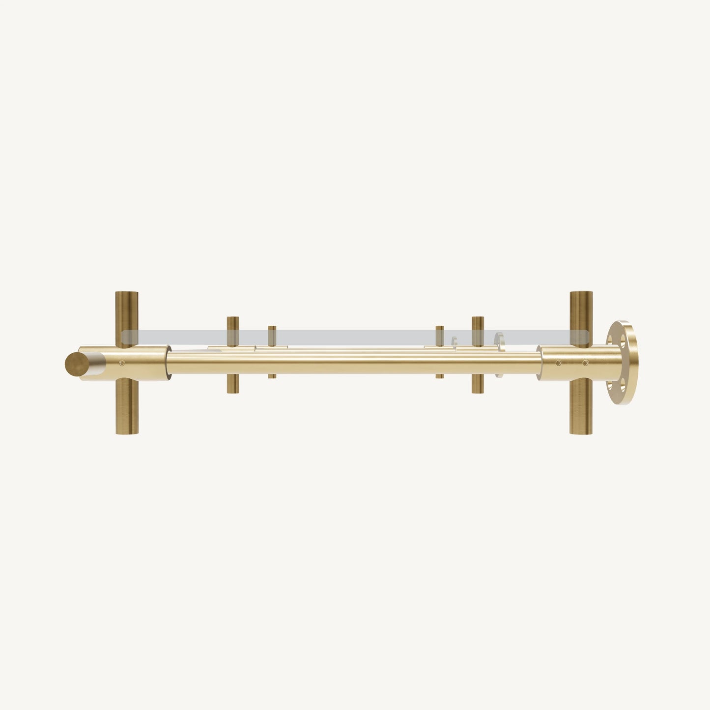 Wall-Mounted Brass Shelving System