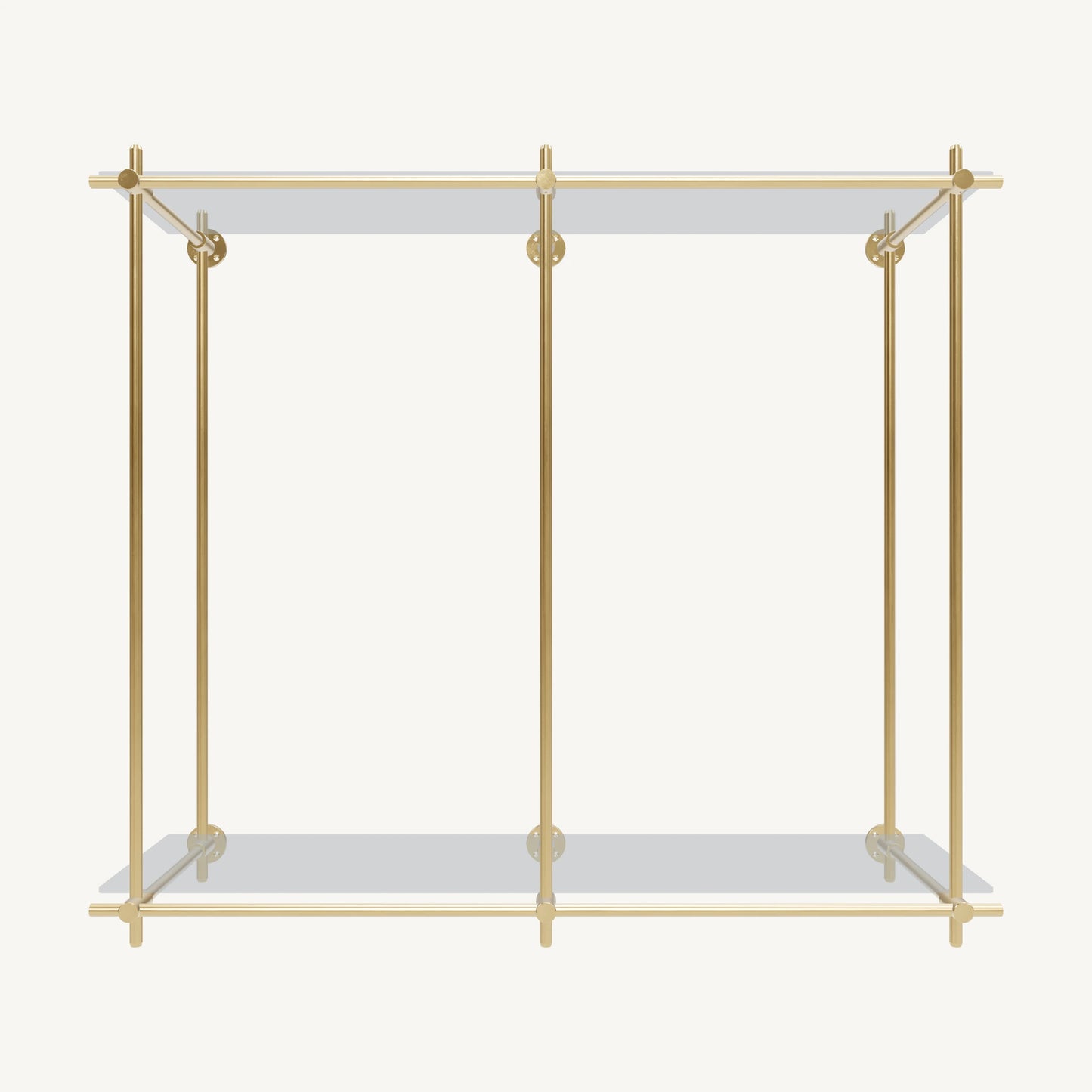 Wall-Mounted Brass Shelving System