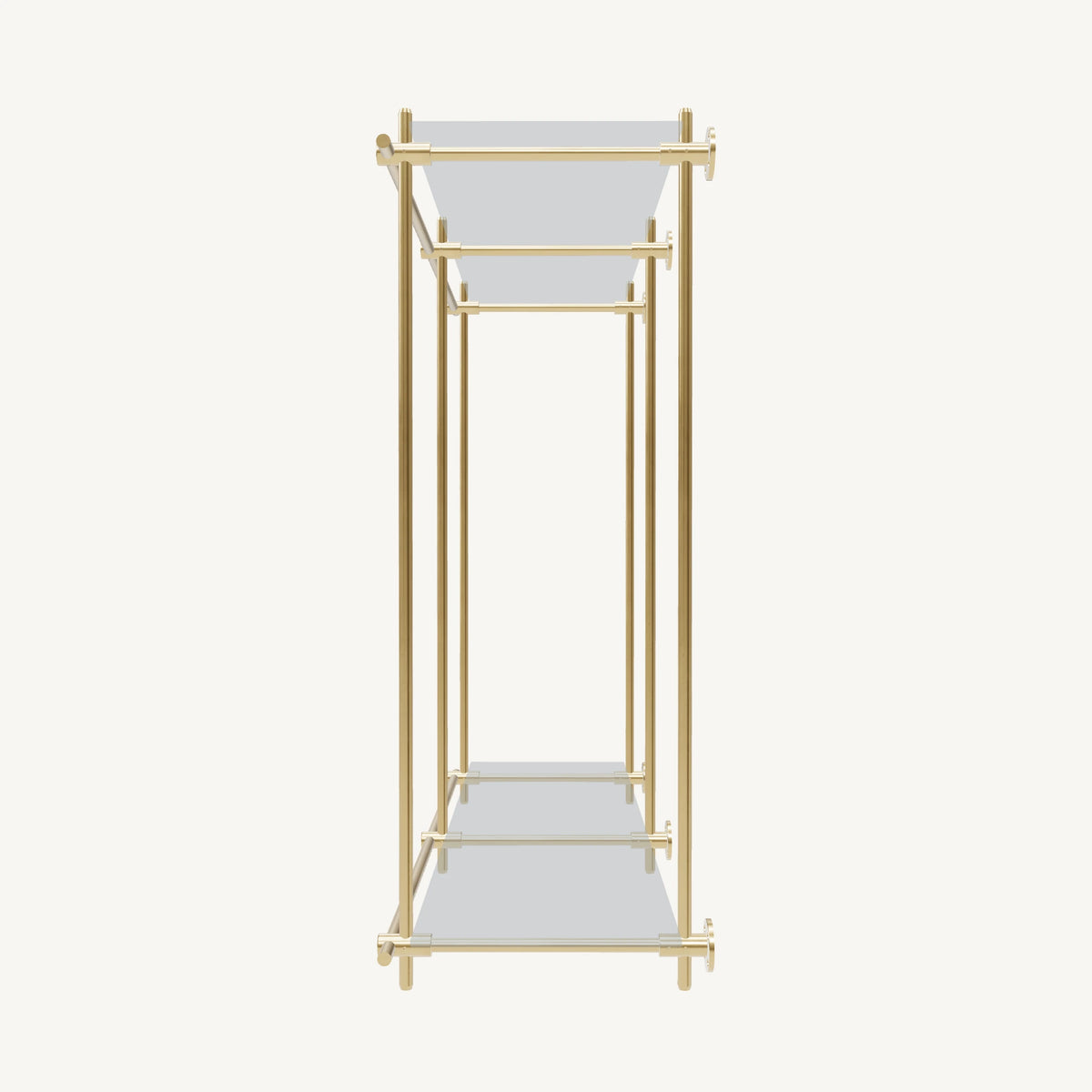 Wall-Mounted Brass Shelving System
