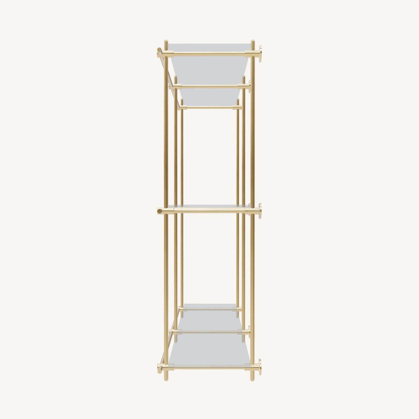 Wall-Mounted Brass Shelving System