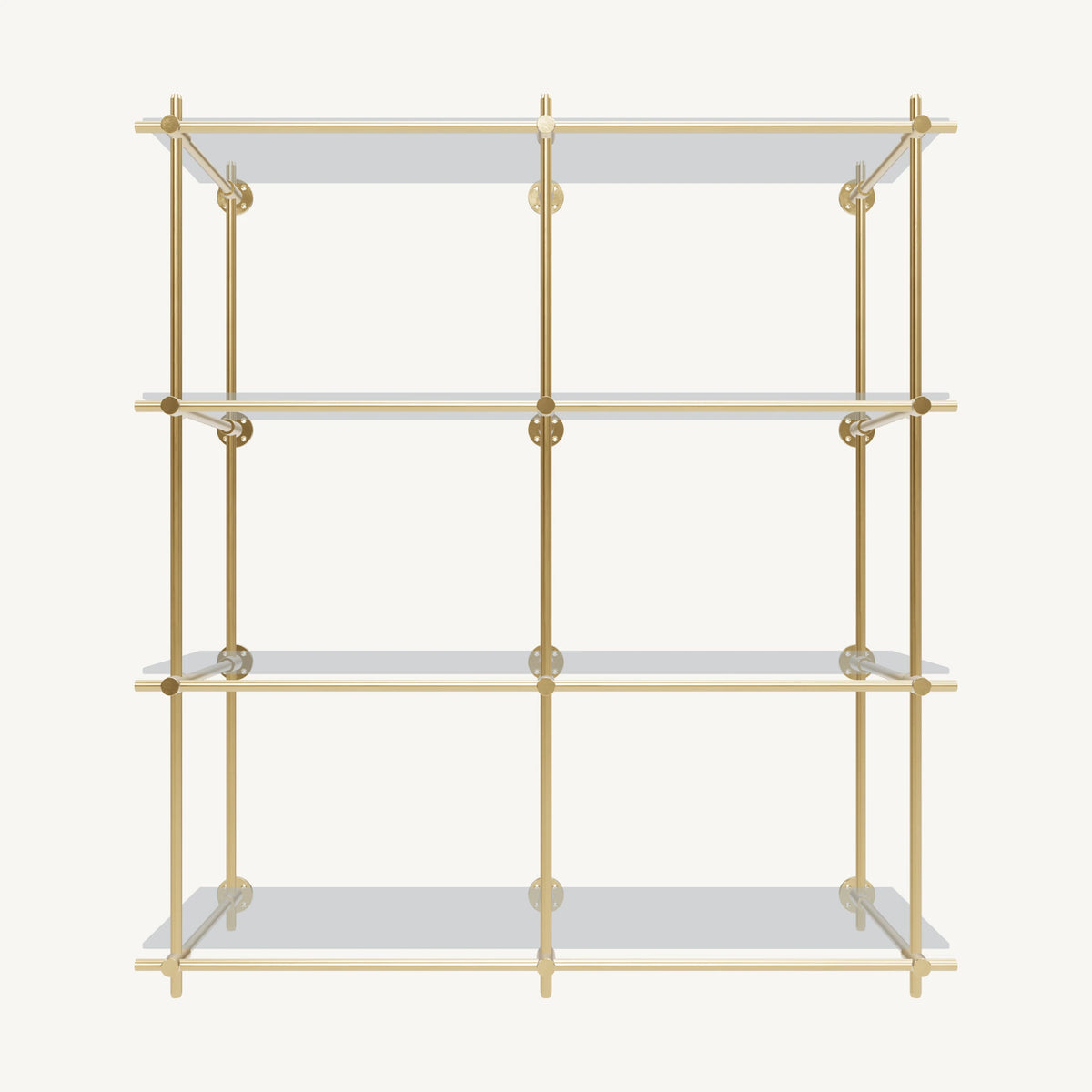Wall-Mounted Brass Shelving System