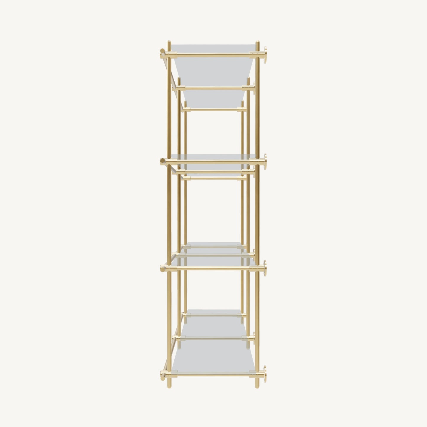 Wall-Mounted Brass Shelving System