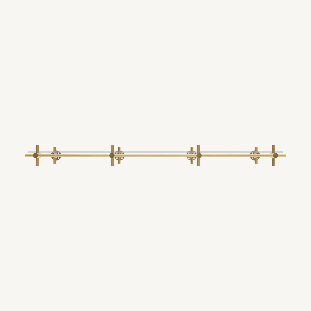 Wall-Mounted Brass Shelving System