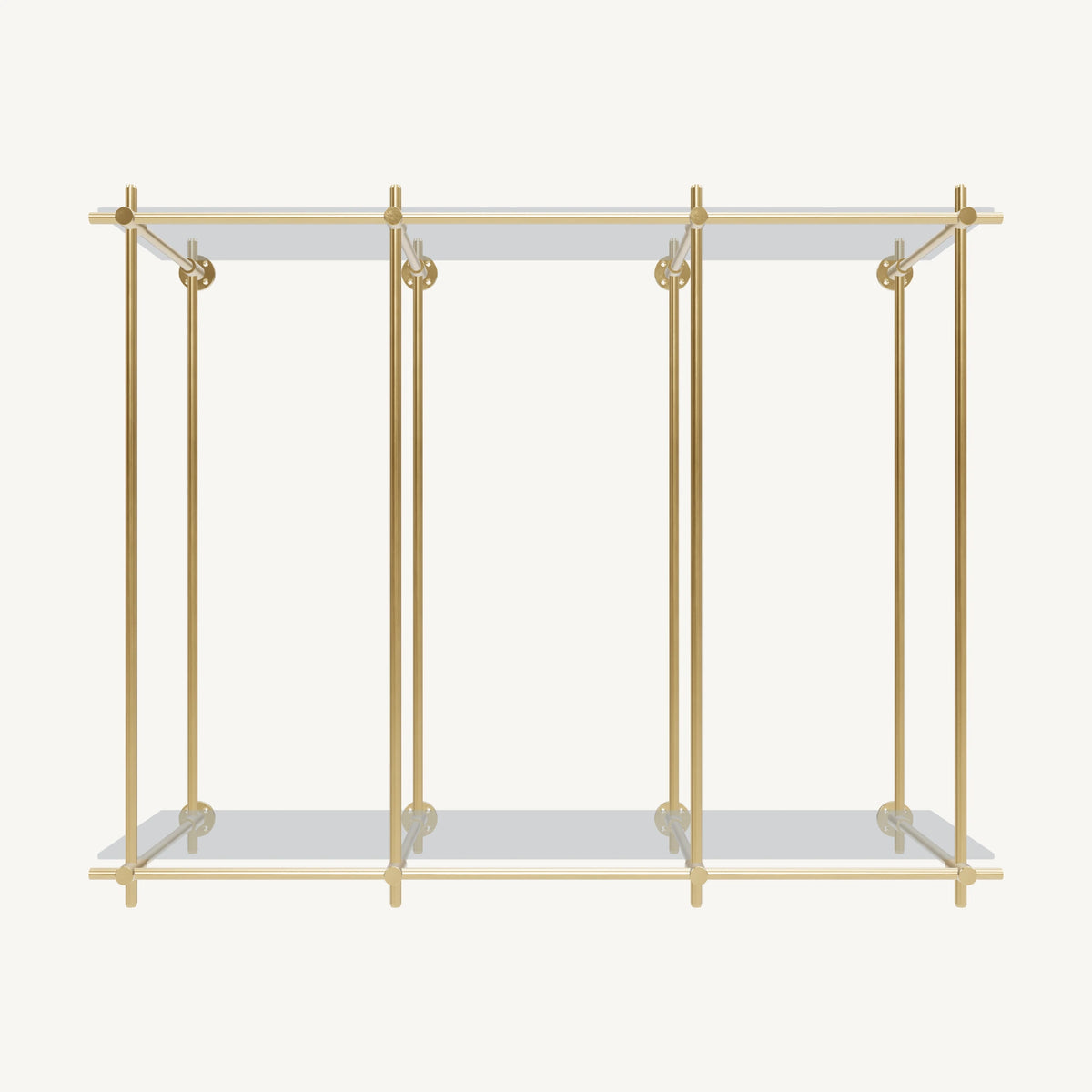 Wall-Mounted Brass Shelving System