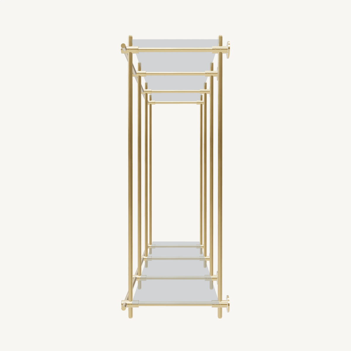 Wall-Mounted Brass Shelving System