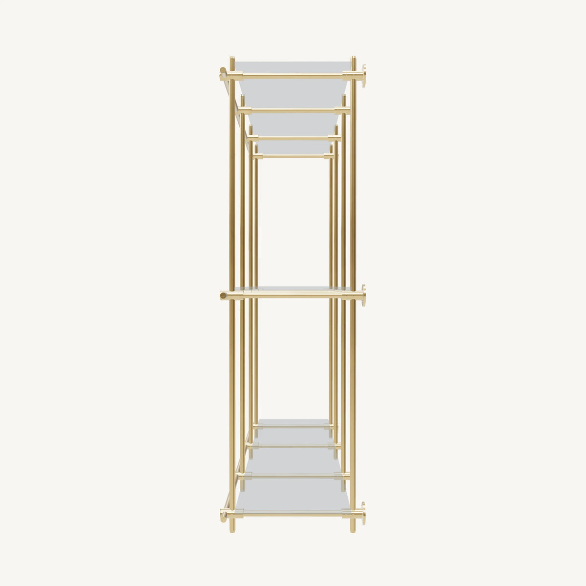 Wall-Mounted Brass Shelving System