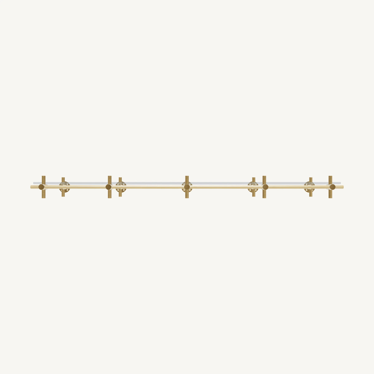 Wall-Mounted Brass Shelving System