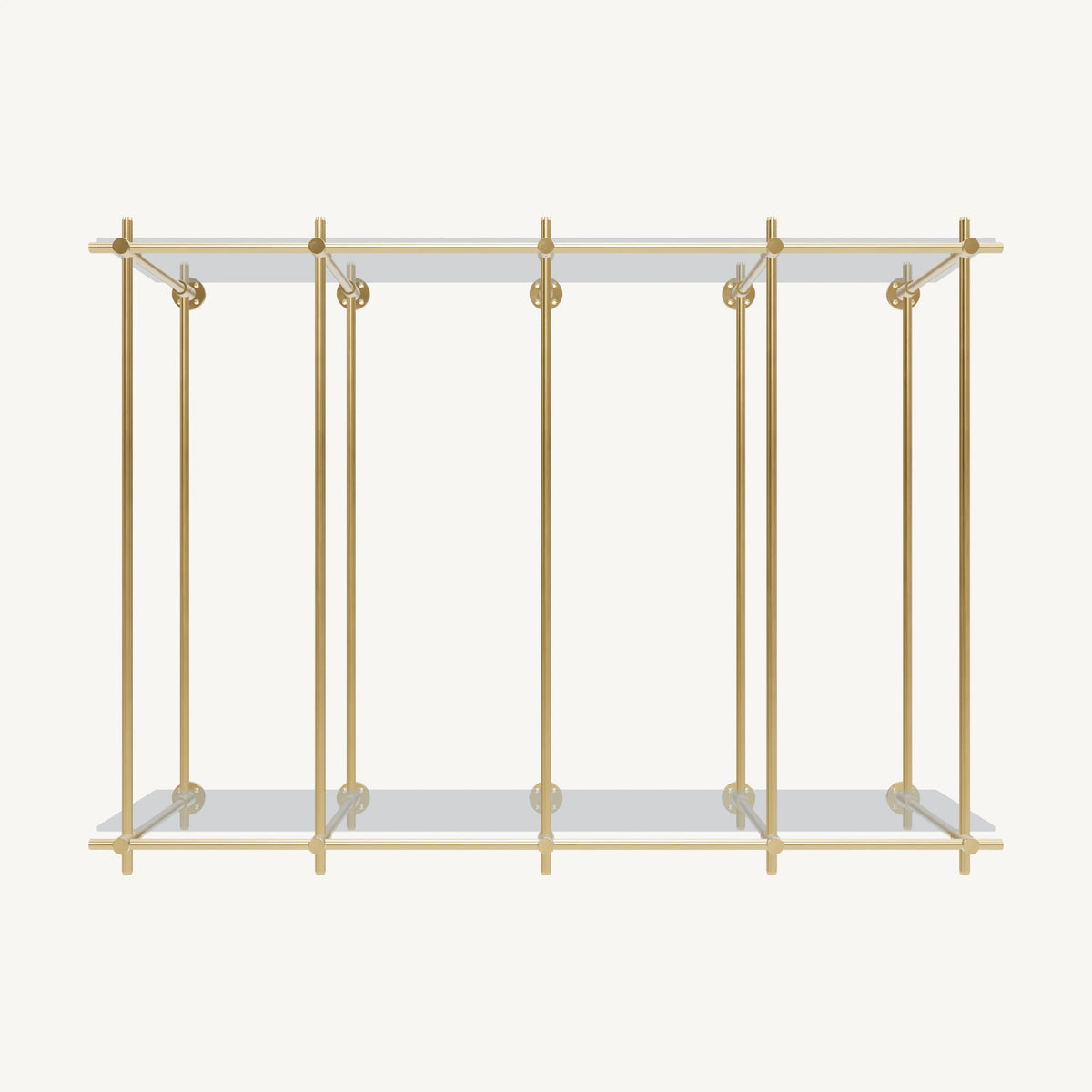 Wall-Mounted Brass Shelving System