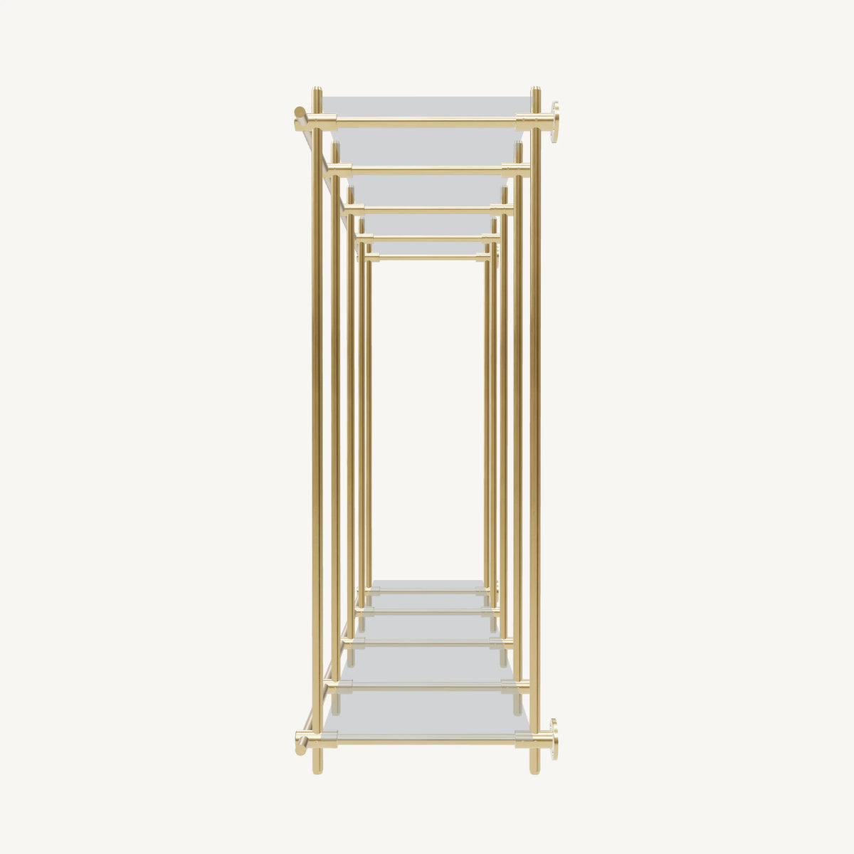 Wall-Mounted Brass Shelving System