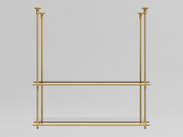 Ceiling-Mounted Brass Shelving Units - Customizable Shelving Solutions ...