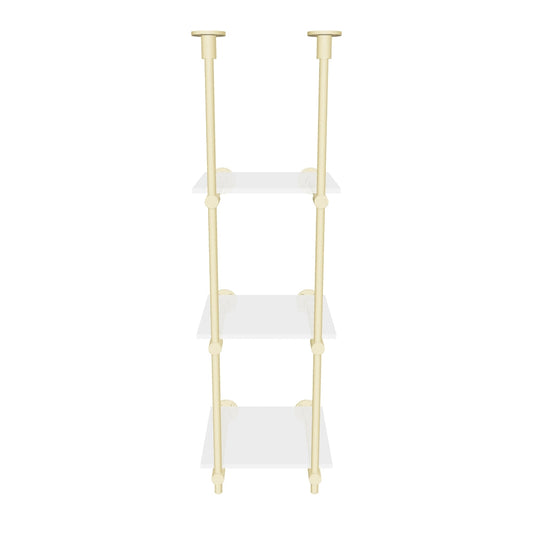 2x Custom brass shelving units - 5/8"Dia. - Unlacquered Satin/Brushed Brass Finish (James McKernan)